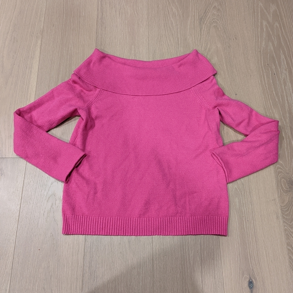 Pink Off-Shoulder Women's Sweater